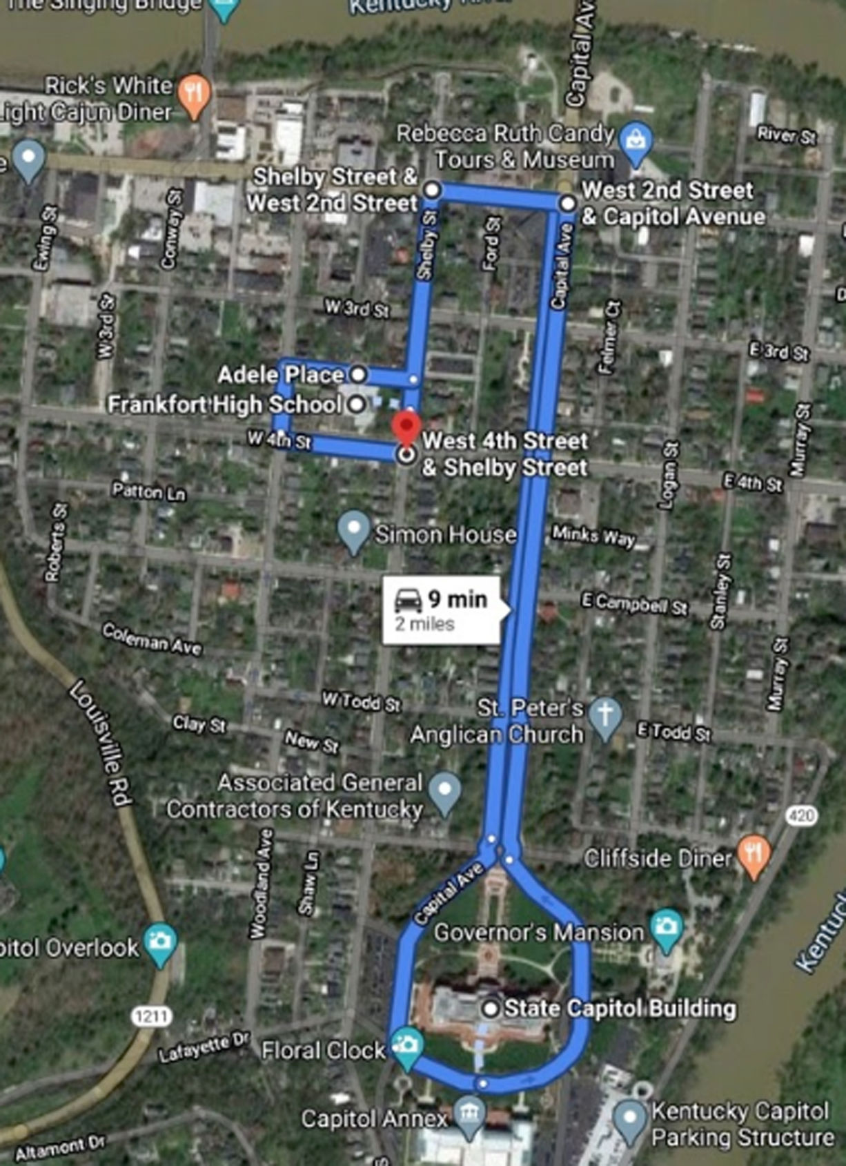 Parade route map